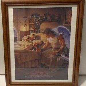 Psalm 91:5,11 Guardian Angel Scripture Wall Art Framed Bible
